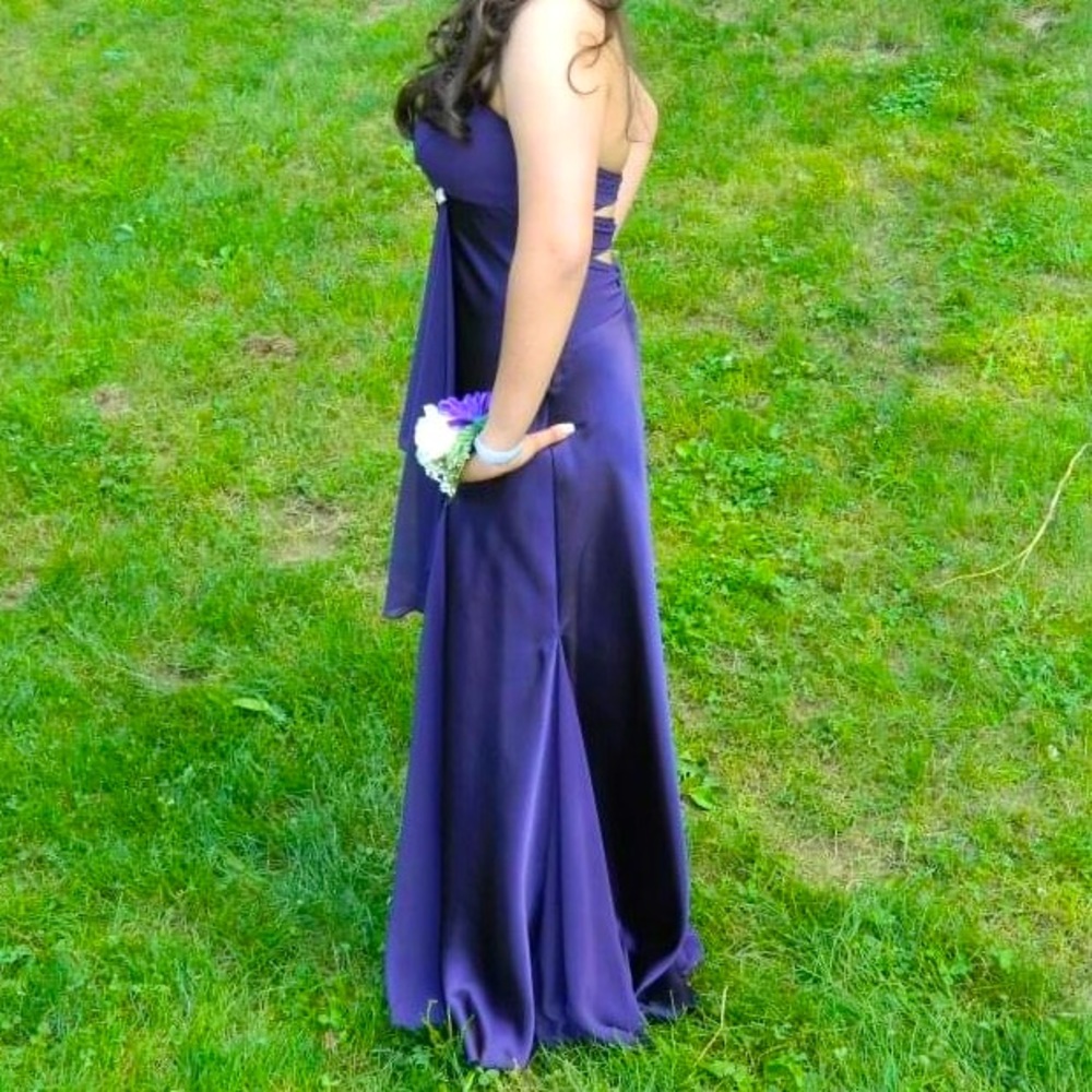 Prom Dress Camille La Vie Satin Violet size 8P